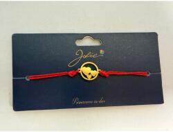 Flippy Martisor Bratara Primavara, Textil si Inox, Jolie, Snur Rosu, Model Trei Inimi, Auriu (teo-165188)