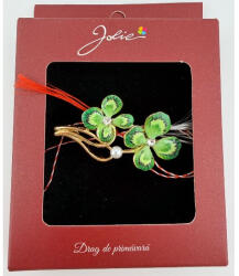 Flippy Brosa Vintage, Jolie, Material Metal, Ambalaj Carton, Dimensiune Brosa Aproximativ 4-6 cm, Model Trifoi cu Patru Foi, Verde (teo-165153)