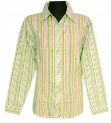  Női Blúz Ing Hosszú Ujjú Zöld Narancs Vonalak M 38 MODELL: 120A