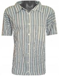  Férfi Ing Rövid Ujjú Blúz Fehér Pamut Csíkos 53 54