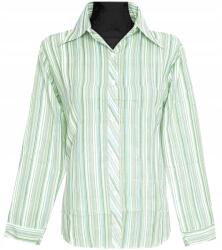 JHK Női Blúz Ing Hosszú Ujjú Zöld Kék Vonalak 3XL MODELL: 120HHH