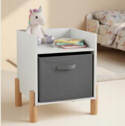  „Comfort éjjeliszekrény fiókkal. Szín: fehér, természetes fa (K25B03)