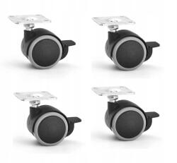  Torziós bútorgörgő szett fékkel, lemezzel 4 db-os (KO050/11 miekkie)