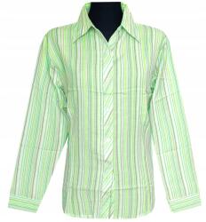  Női Blúz Hosszú Ujjú Ing Zöld Kék Vonalak 2XL 44 MODELL: 120H
