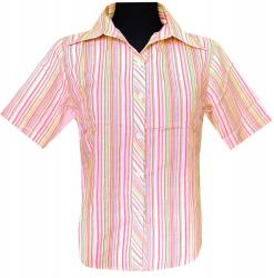  Női Blúz Rövid Ujjú Ing Piros Sárga Vonalak 42 MODELL: 116F