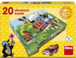 Dino Дървени кубчета Кртко и транспорт - 20 кубчета (642102)