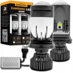 Auto Gamma Led izzók Mini H4 Led lencsék H4 Auto Gamma 6500K Dual Erős 150W +500%