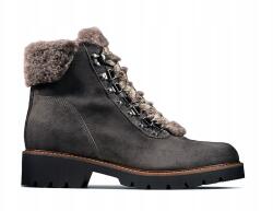 Clarks Velma Hiker női hócsizma, szürke bőr, szőrmés béléssel, 39, 5-es méret (261472264065)