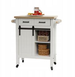  Gurulós konyhaszekrény 92x90x40 cm Fehér fiókokkal és ajtókkal (B0D5LP99YP)