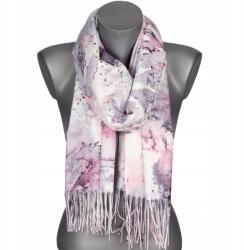 Versoli Puha elegáns női sál akvarell absztrakt minta rojtok rózsaszín (RC-20-3)