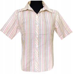  Női Blúz Rövid Ujjú Ing Lila Sárga Vonalak 36 MODELL: 116G