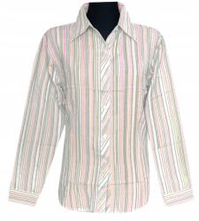  Női Blúz Hosszú Ujjú Ing Szürke-rózsaszín Vonalak 44 MODELL: 116H