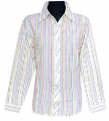  Női Blúz Hosszú Ujjú Ing Kék Sárga Vonalak 44 MODELL: 116K