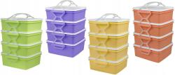  Ételhordó 4x1, 2l négyzet alakú 17x15x25cm Ph színkeverék (311685)
