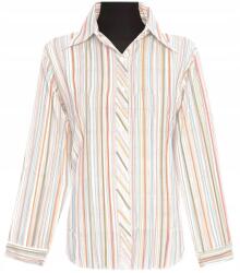 JHK Női Blúz Ing Hosszú Ujjú Barna Narancs Vonalak XL MODELL: 120MMM