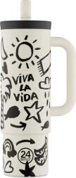 24Bottles Pahar termic Viva la Vida, cu pai, 800 ml (002281)