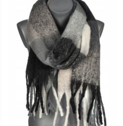  Szürke Őszi nagy sál Női meleg kockás sál rojtos sál-73 (szal-73)