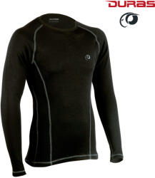 DURAS PATRIK / Közepesen meleg férfi póló 100% merinógyapjúból - fekete S (170225)