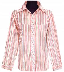 JHK Női Blúz Hosszú Ujjú Ing Piros Kék Vonalak 2XL MODELL: 120PPP