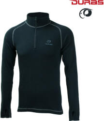 DURAS NORBERT / Férfi téli merinó pulóver félig cipzáras - fekete M (170280)