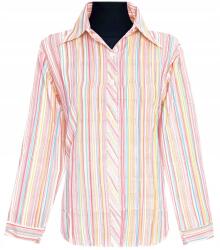  Női Blúz Ing Hosszú Ujjú Rózsaszín Kék Vonalak M MODELL: 120W