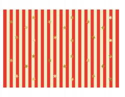 Party Deco Papír terítő Csíkok csillagokkal, mix, 180 x 120 cm