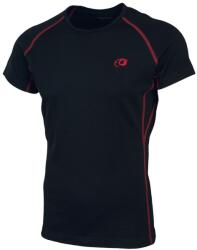 DURAS JANA / Női merinó póló, rövid ujjú - fekete/piros varrás XL (170196)