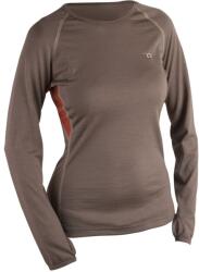 DURAS ROMANA / Női 100% merinógyapjúból készült hosszú ujjú póló - barna/paradicsom L (170009)