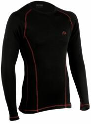 DURAS PATRIK / Közepesen meleg férfi póló 100% merinógyapjúból - fekete/piros varrás S (170112)