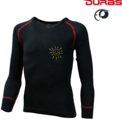 DURAS HONZÍK / Gyermek téli ing 100% merinógyapjúból, hosszú ujjal - fekete 130 (170318)