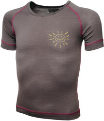 DURAS JANIČKA / Lányka rövid ujjú póló 100% merinógyapjúból - barna 110 (170287)