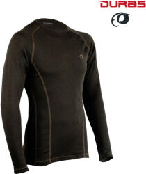 DURAS PATRIK / Közepesen meleg férfi póló 100% merinógyapjúból - barna S (170341)