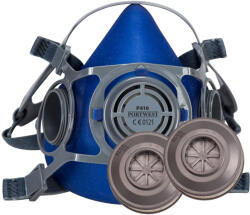 Portwest AUCK P418 / P410 félálarc és 2 db P970, ABEK1P3 M kombinált szűrőbetét (P418BLUM)