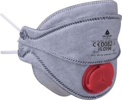 Delta Plus DELTA M1305V / FFP3 légzésvédő, szeleppel, aktív szénnel, 4 vízszintesen behajtható füllel, 10 db/csomag - szürke, állítható (M1305VWC)