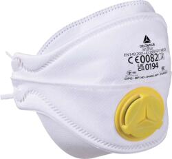 Delta Plus DELTA M1205V / FFP2 légzésvédő, szeleppel, 4 vízszintesen behajtott füllel, 10 db/csomag - fehér, állítható (M1205VC)