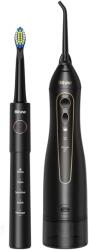 Bitvae Elektromos fogkefe (E11) + Szájzuhany (F5020E) - Ultrahangos, 2x4 Fejek, 5 Fogkefe Módok, 3 Öblítési Módok - Fekete