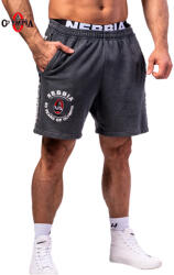Nebbia NEBBIA x OLYMPIA Washed Sweat Shorts LEGEND 786 black Férfirövidnadrág XL