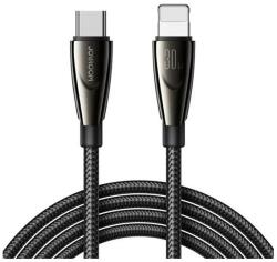 JOYROOM pioneer adatkábel, type-c - lightning, 30w, 120cm, gyorstöltő, cipőfüző, fekete (SA31-CL3 30)