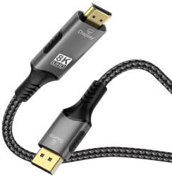 PremiumCord Displayport 1.4 - HDMI 2.1 8K 60Hz kábel 2m (KPORTADK06-02) (KPORTADK06-02)