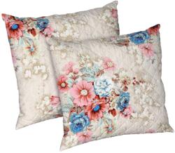 Alcam 2 db virágcsokor mintás párna szett, Alcam steppelt mikroszálas, 70x70 cm, tarka