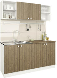 haaus Mobilă de bucătărie Sena, L 160 cm, alb/stejar bronz (911263)