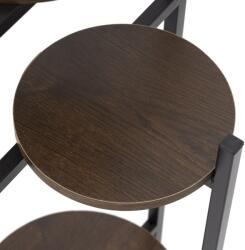 SPRINGOS 3 szintes fém Virágtartó állvány MDF polcokkal 81cm - Feket, Barna (GA0215)