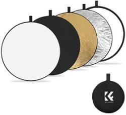K and F Concept K&F Concept 5in1 derítőlap, reflektor, 80cm (fehér, fekete, arany, ezüst, transparens) + hordtáska (KF-18-0002) - bluechip
