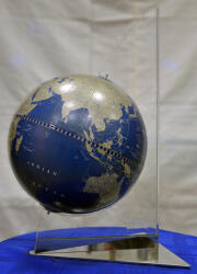 Zoffoli Földgömb asztali A kék metál gömb plexi váz fém talp Ø 22 cm (GZ915-TS-03)