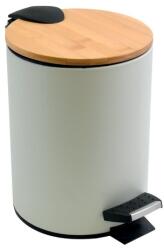 spirella pedálos szemetes ADONIS matt fehér acél bambusz fedél 3 L 10.20918 (10.20918)