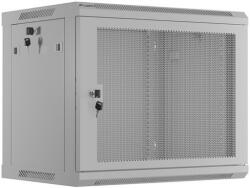 Lanberg Wall-Mount rack cabinet 19 inches 9U 600x450, perforated door (Flat Pack) grey (WF01-6409-23S)