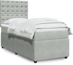 vidaXL világosszürke bársony rugós ágy matraccal 80 x 200 cm (3292202)