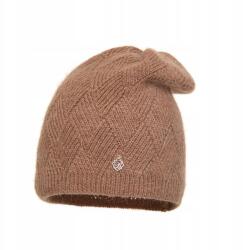 Pawonex Luana női sapka, barna - angóra sapka térbeli szövéssel (2463)