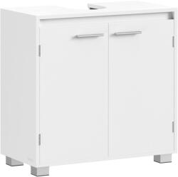 VASAGLE mosdó alatti szekrény fürdőszobai tárolószekrény MDF felhőfehér állítható polccal (EUZ-BBK505W01)