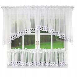 Haft Fátyolfüggöny +irigység gipiurával fehér konyhai függöny 100x400 180x50 (LG202)